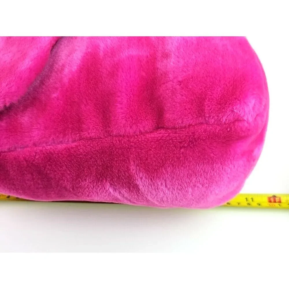 Vintage Barbie Plush Pillow Pink 2001 with Purple Handle 14 in x 12in Soft